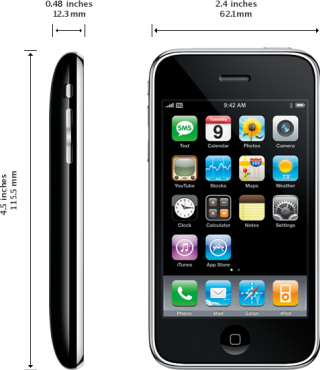 Dimensioni dell'iPhone 3G
